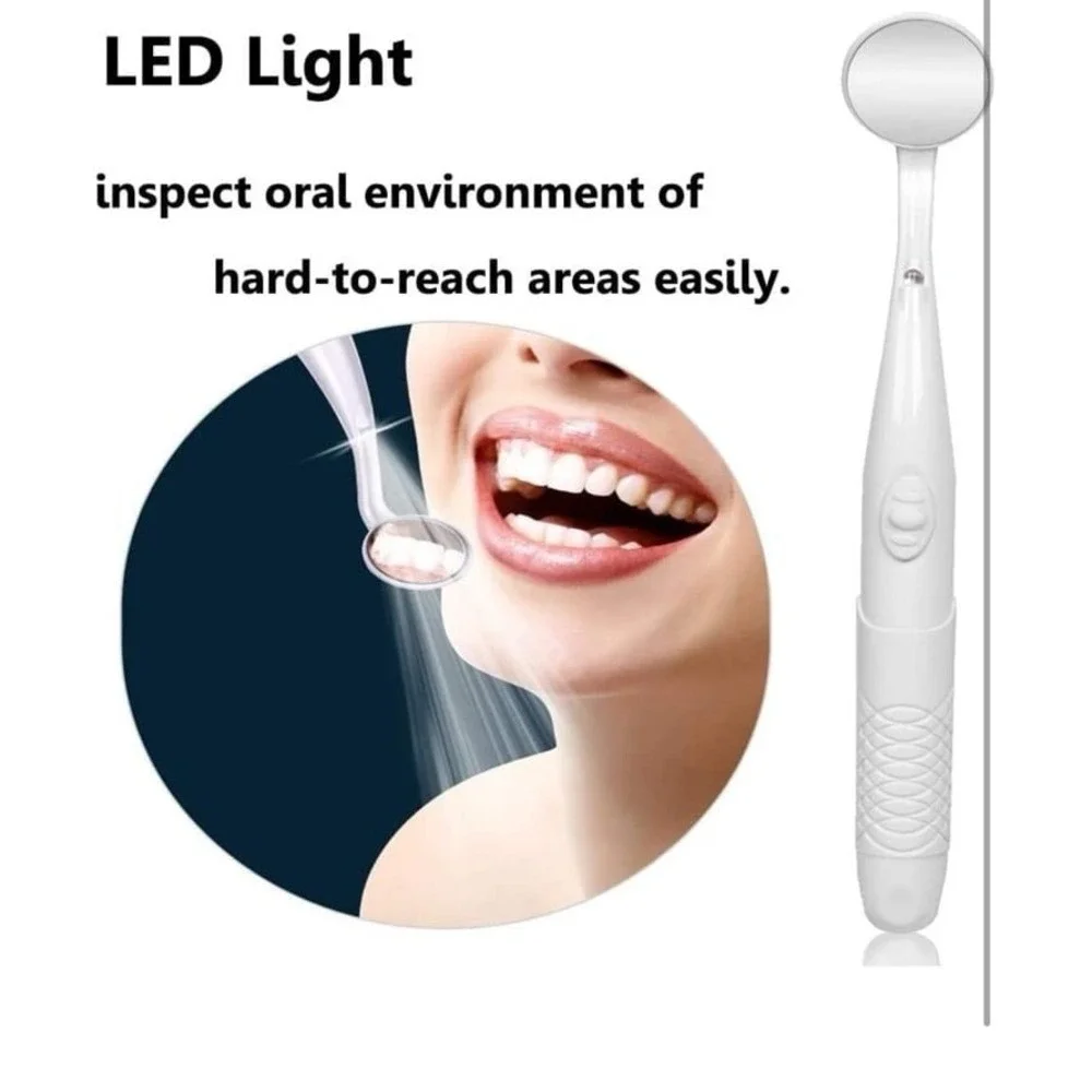 Dental Mirror with Light,Teeth Inspection LED Mirror,Anti-Fog Mouth Mirror,Denti